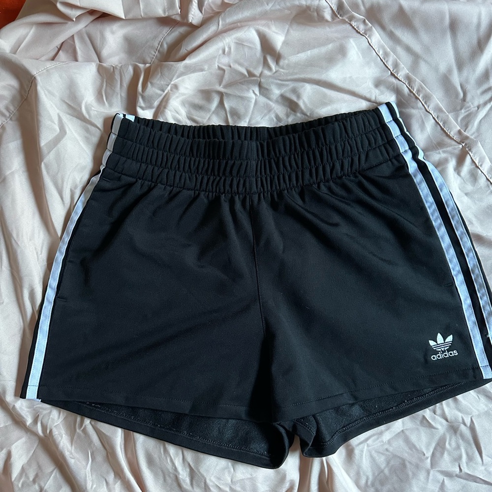 Adidas High Waisted Cute Women's Black Shortie Shorts US Small / UK 10